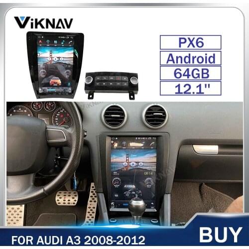 Tesla Screen Android 2 din Car Multimedia Player For AUDI A3 2008-2012 GPS Navi Auto Audio Radio Stereo Head Unit tape recorder