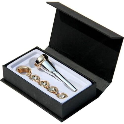 Free Shipping High Quality Bb Trumpet Mouthpiece Set Size 2c 3c 2b 3b Silver Plated Instrument Accessories Trompete Nozzle