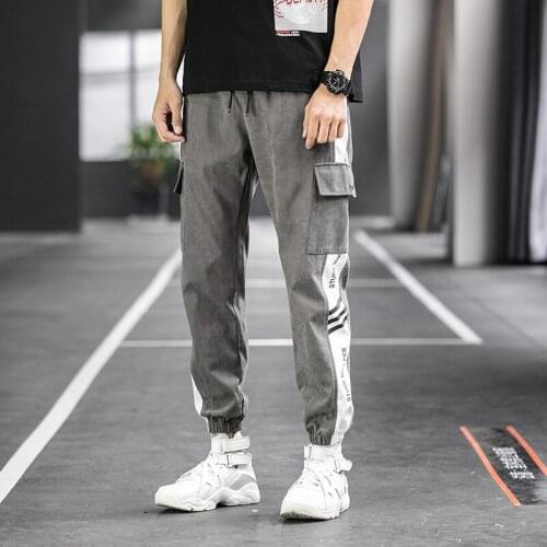 Trend Style Men Sweatpants High Street Mens Casual Trousers Printing Spring New Male Slim Wild Pencil Pants