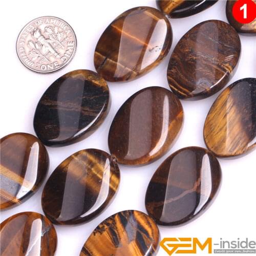 Oval Shape Beads Natural Stone Beads DIY Bead For Jewelry Making Strand 15" Tiger Eyes Red Jaspers Agates Selectable