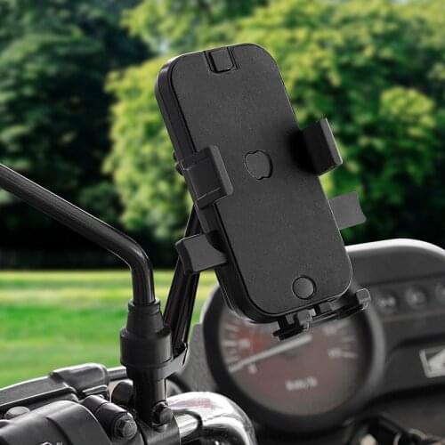 Mirror Seat Style Holder Auto Lock Motorcycle Bicycle Phone Support Non-rechargeable Suitable for 4-6.5in Mobile Cellphones