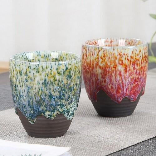 Coarse Pottery Tea Retro Style Cups Teacups Small Ceramic Bowls Handmade Traditional Chinese Bubble Tea Cup Line Friends Tea Set