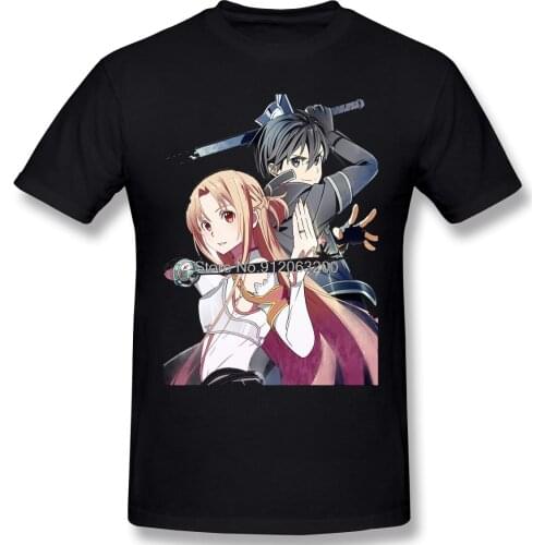 Customization Clothing Sword Art Online Alicization Sao T-Shirt - Asuna And Kirito Fashion Short Sleeve For Men tees