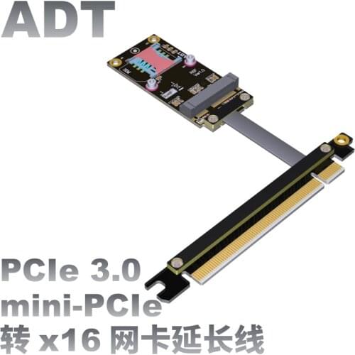 Free Shipping PCIe x16 To Mini PCIe Extension Cable Support Wireless Network Card mPCIe To PCIe 16x Riser Card Adapter Cable