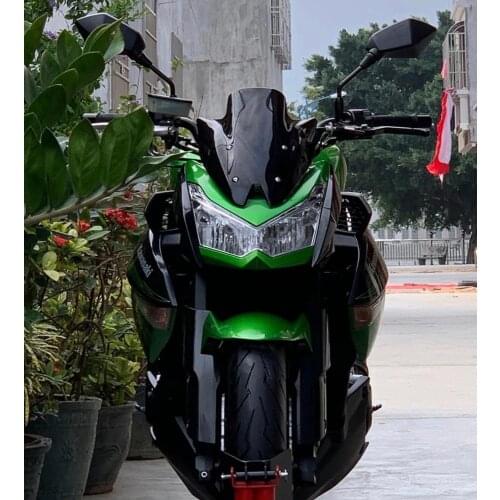 For Kawasaki Z1000 Z 1000 2010 2011 2012 2013 2014 Windshield WindScreen Double Bubble Black