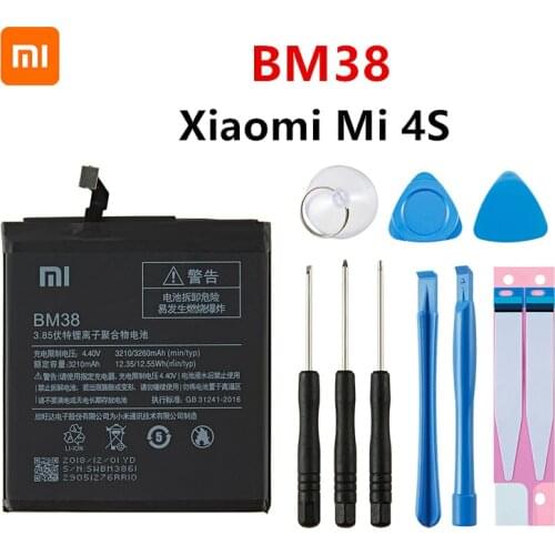 Xiao mi 100% Orginal BM38 3260mAh Battery For Xiaomi 4S Mi 4S Mi4S BM38 High Quality Phone Replacement Batteries +Tools