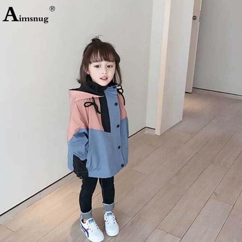 Baby Girls Autumn Jacket Childrens Hooded Jackets Single-breasted Winter Warm Coats 2021 Patchwork Kids Outerwear With Cotton