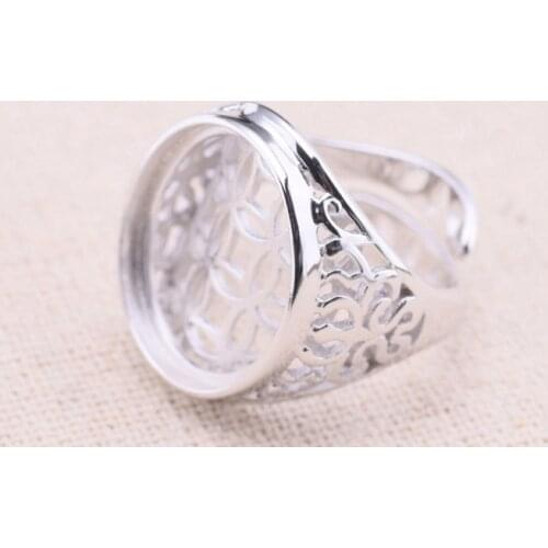 16*19mm 925 STERLING SILVER Semi Mount Bases Blanks base blank ring Setting wedding jewelry findings diy A2195