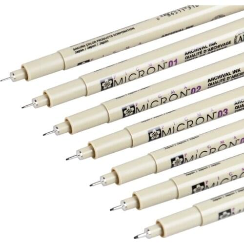 Sakura Professional Pigma Art Marker Pen For Drawing Sketch Liner Black Color Ink Brush Stationery Animation Art Supplies H6922