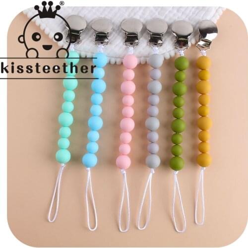 Kissteether New Baby Silicone Pacifier BPA Free Nipple Baby Pacifier Chain For Baby Pacifier Teether Suitable For Shower Gifts