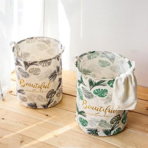 Monstera Deliciosa Folding Laundry Basket Round Storage Bin Bag Large Hamper Collapsible Clothes Toy Holder Bucket Organizer