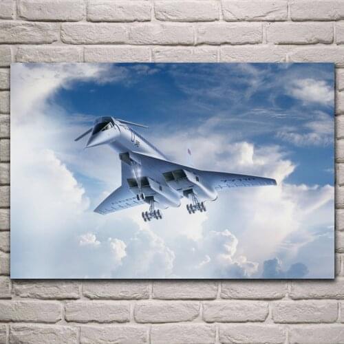 Supersonic tupolev tu 144 aircraft fabric poster living room home wall decorative canvas silk art prints KL637