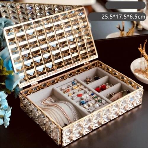 High Capacity Jewelry Box Portable Earring Storage Trinkets Organizer Case