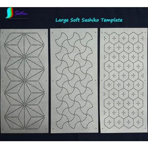 High Quality Large 13x28cm Creative Hexagon Geometry Matte Composite Soft Template DIY Hand Embroidery Tool Sashiko Template