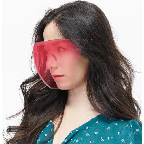 Unisex Colorful Eye Shield Visor Wrap Shield Large Mirror Glasses Half Face Shield Guard Protector Face Mask Anti-spray Mask