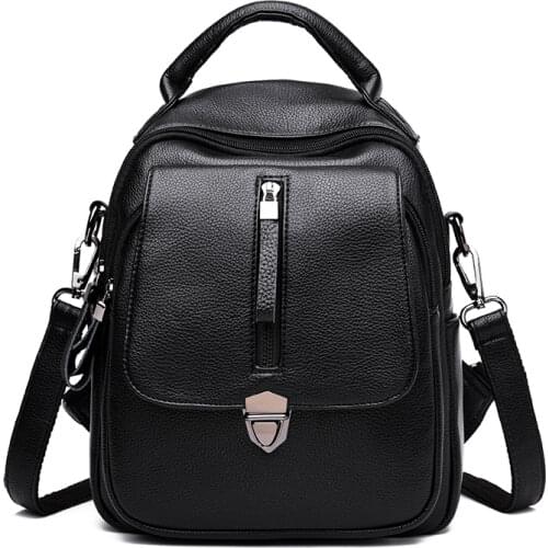 Women Backpacks Fashion Small School Bags for Girls Black Shoulder PU Leather Female Backpack Sac A Dos Knapsacks