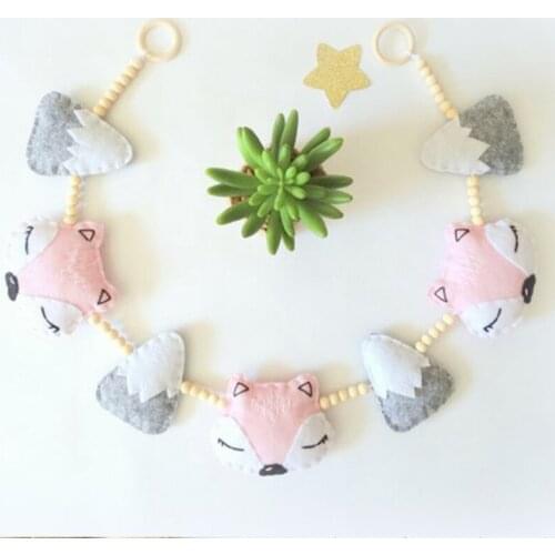 1PC Baby Toys Nordic Cartoon Fox Baby Rattles Children Room Hanging Decor Photography Prop Soft Rattle Mobile Stroller Accessory