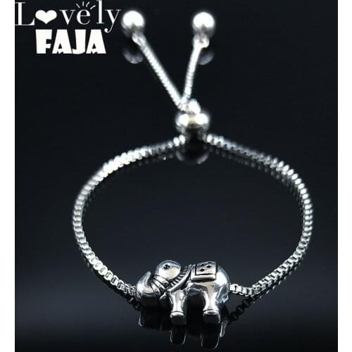 2021 Fashion Elephant Stainless Steel Bracelets for Women Silver Color Chain Bracelet Jewelry pulceras para mujer moda B1905283