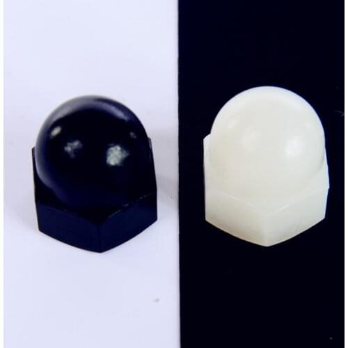 3pcs M12 M14 M16 M20 nylon cover type hex nuts plastic cover mother bolt ugly decoration round head cap nut white color