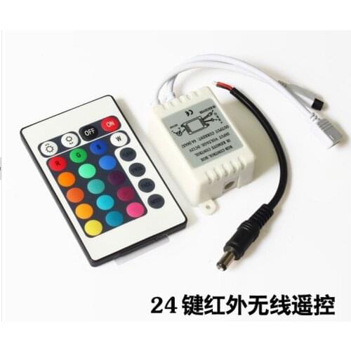 500x DHL/FEDEX 12V 24 Keys IR Remote Controller f 3528 5050 RGB LED SMD Strip Lights brightness three channel 2A /channel+ box