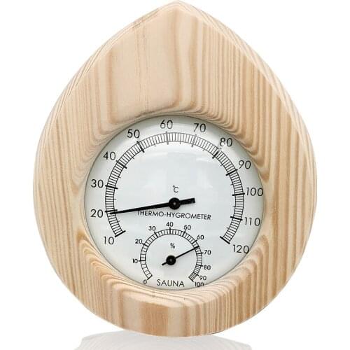 10~120℃ 6-Inch Household Wooden Temperature And Humidity Meter, Pure Natural Can Be Used In Bathroom Room