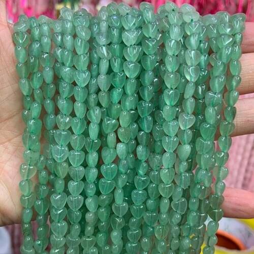 6mm Natural Green Aventurine Beads 15'' Heart DIY Loose Beads For Jewelry Making Women Beads Necklace Bracelet Earring Gift