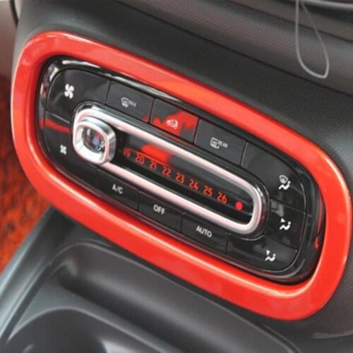 Car Air Coditioner Button Panel Decoration Cover Interior Sticker Car Styling Accessories for Mercedes Smart 453 Fortwo Forfour