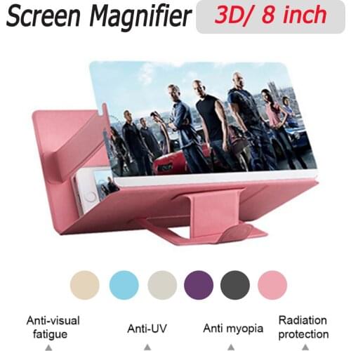 Besegad 8 inch 3D HD Mobile Cell Phone Movie Videos Screen Amplifier Magnifier with PU Leather Case Magnify Bracket Holder Stand