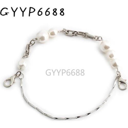 1-5 pieces 2mm thick Alloy pearl chain for crossbody bags chain purse strap with 1 pair hook