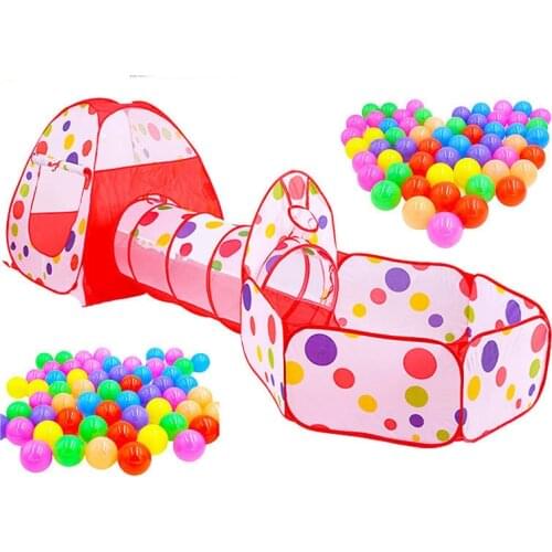 Childrens Play House Toys Indoor and Outdoor Crawling Tunnel Tent 3 Piece Set Ocean Ball Pool Baby Playpen Fence Play Pen
