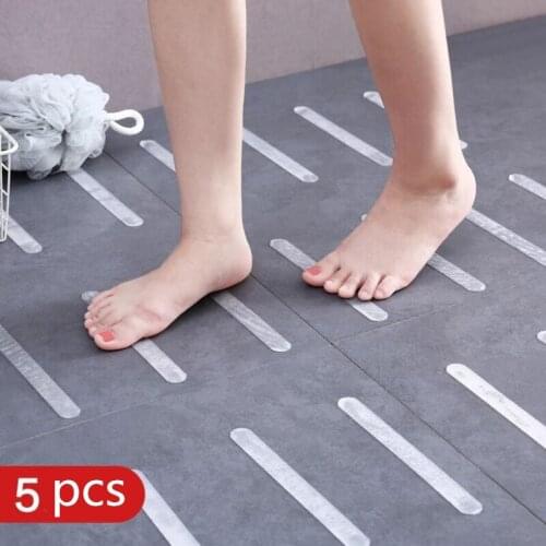 5pcs /set Transparent Stairs Step Skid Safety Tape Bathtub Staircase Transparent Anti Skid Slip Proof Safe Strip Tape Bathroom