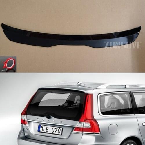 Use For Volvo V70 2009-2014 Year Roof Spoiler Carbon Fiber Look Accessories Body Kit Factory Style