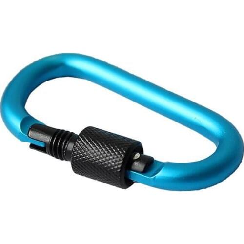 1/2/5pcs Dia 8mm Colorful Aluminium Alloy Carabiner Multi-function Tool Mountaineering Buckle With Lock Camping Hook