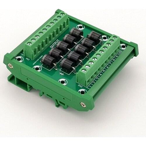 DIN rail mountable Diode Protection Terminal Block 6A10 6A/1000V Diode Terminal Block