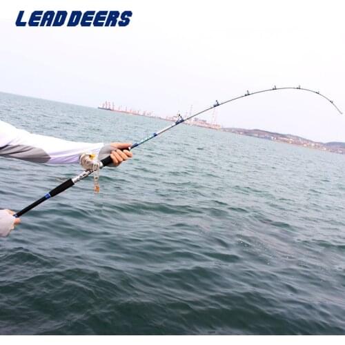 Leaddeers Full Fuji Parts Jigging Rod Solid Glass Tail Jig Rod Ocean Fishing Boat Rod Trolling Fishing Rod 1.6m 1.7m 1.9m
