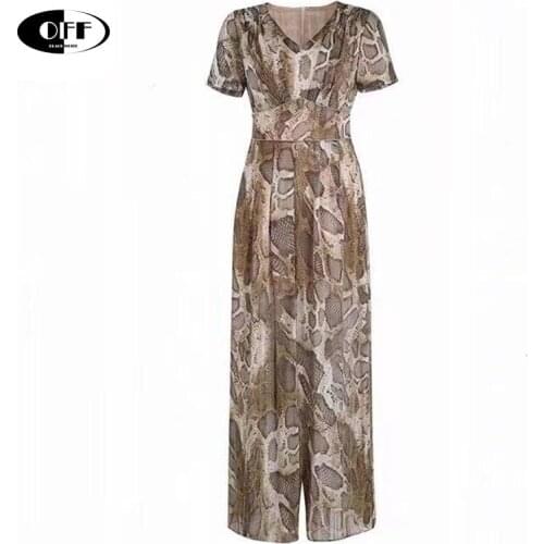 Traf Summer Leopard Printed Jumpsuit Women Fashion Sexy Short Sleeve High Waist Designer V-neck Vintage Beach Romper monos mujer