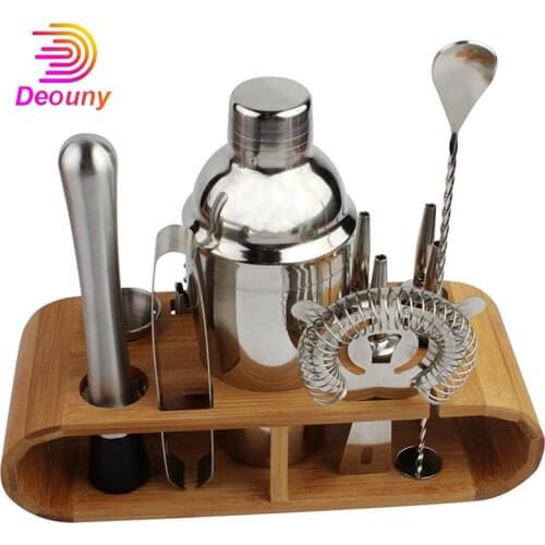 Cocktail Shaker Set 12PCS Bartender Kit Bar Set Hawthorne Strainer Ice Tong Measuring Jigger Mixing Spoon Muddler Liquor Pourers
