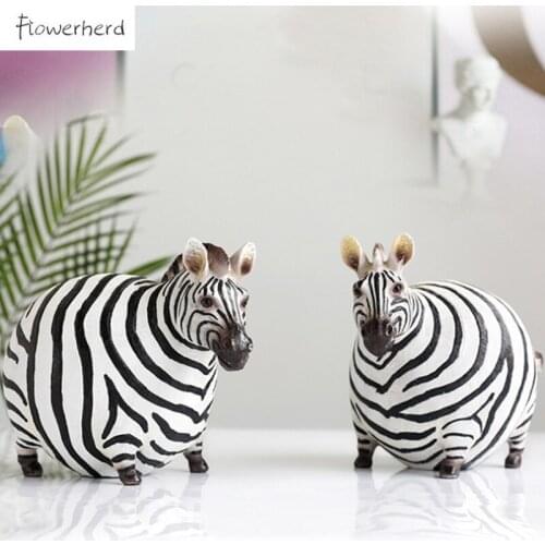 Nordic Resin Crafts Lovers Fat Zebra Living Room Desk Decoration Home Decoration Accessories Resin Charms Resin Embellishments
