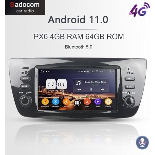 PX6 IPS 1 din Android 10.0 8 Core 4GB + 64G ROM Car DVD Player GPS Glonass Map autoradio car radio For Fiat DOBLO 2010 2013 2014