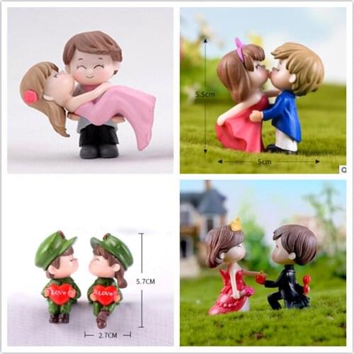 Happiness Wedding Romantic Young Couple Figurines Sweety Lovers Craft Fairy Scene Warm Gift Valentines Day Ornaments Home Decor