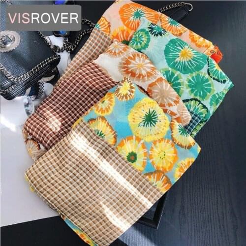 VISROVER 2020 new flower printing viscose summer scarf woman Fashion beach Wraps Spring Shawls Autumn Hijab gift wholesale