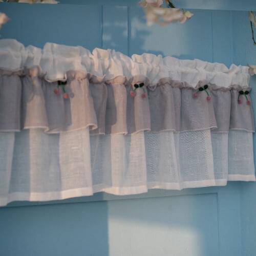 Curtain 200x200 Half Curtain Decorative Kitchen Tube Curtain Short Curtain for Cafe Living room Bathroom Door Curtain