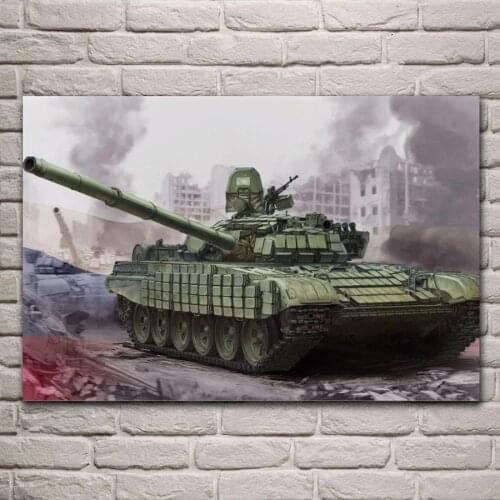 T 72B1 art tank Soviet figure living room home wall art decor wood frame fabric posters MC628