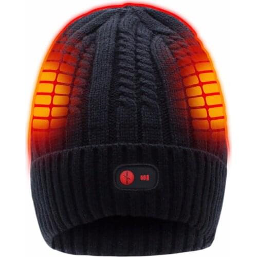 Winter Thick Warm Cotton Men Women Hats 7.4V Battery Heating Warmer Caps knitting pattern hat Unisex for outdoor sports