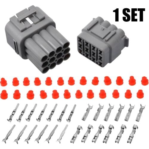 1 Set 12 Pin Way Sealed Electrical Wire Connector Plug Waterproof 2.2mm to 2.5mm For Auto Car