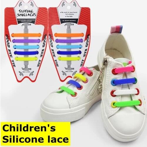 10Pcs/Set Silicone Shoelaces Children Shoelace Athletic Running Elastic No Tie ShoeLaces Sneakers shoes lace Fit Strap Shoelace