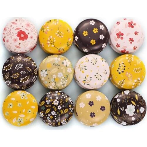 12pcs Mini Elegant Flower Tin Box DIY Candle Jar Balm Round Empty Case Portable Lipstick Spices Storage D5QB