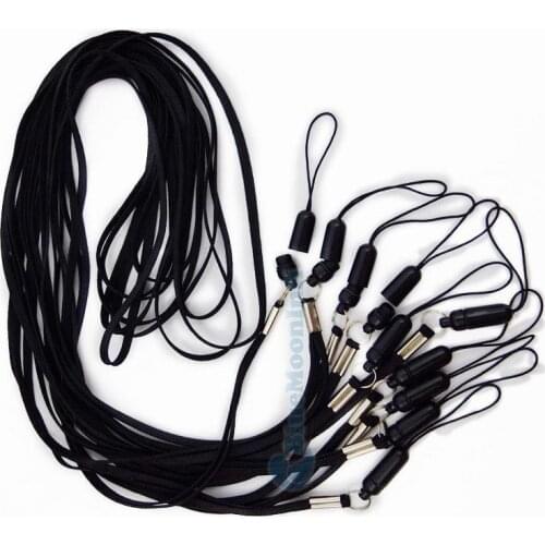20 Pcs 43cm Long Bullet ID Card Badge Neck Strap Band Lanyard for Camera Cell Phone Lightwight Electronic Devices Black
