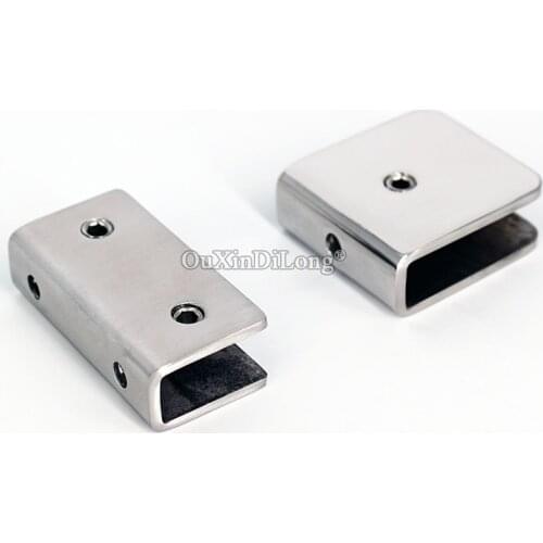 New 4PCS 304 Stainless Steel Glass Clamps Board Partition Shelves Thicken Fixed Clips Holder Brackets No Drilling for 8~12mm