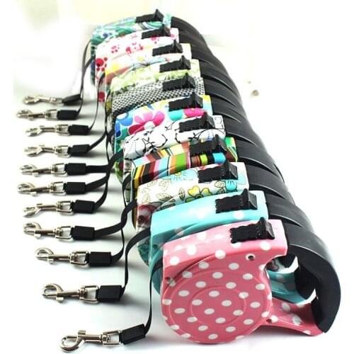 5M Colorful Retractable Dog Leash Extending Puppy Walking Leads Pet Dog Running Leashes Hands Freely Great For Walking Dog